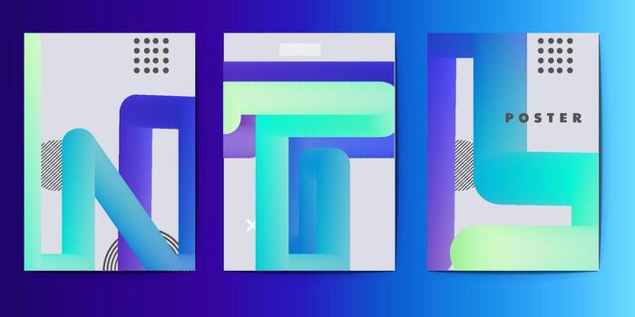 Modern abstract poster design with gradient shapes and geometric elements vector