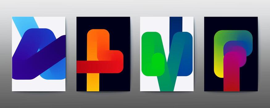 Abstract Gradient Geometric Shapes for Modern Backgrounds and Cover Designs vector