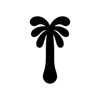 negro resumen simétrico palma árbol forma. estilizado palma árbol silueta aislado en un blanco antecedentes. palma árbol icono, gente estilo. vector