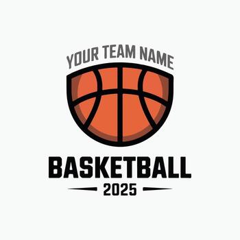Art of modern basketball logo design with customizable team name and year vector