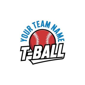 Art of tball team logo with a baseball and customizable text for your team name vector