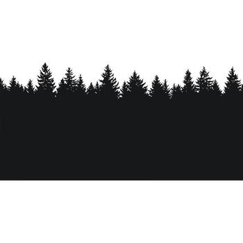 silueta de un conífero bosque línea vector