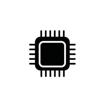 pastilla procesador icono tecnología símbolo vector