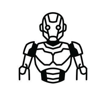 Robust Robot Futuristic AI Design vector