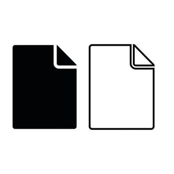 File Icon Solid and Outline Versions vector