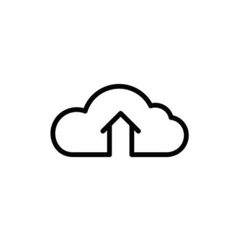 Cloud Upload Icon Home to Data Transfer backup line art vector