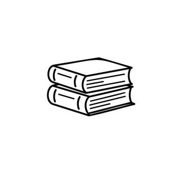 Stack of Books Simple Line Art Illustration vector