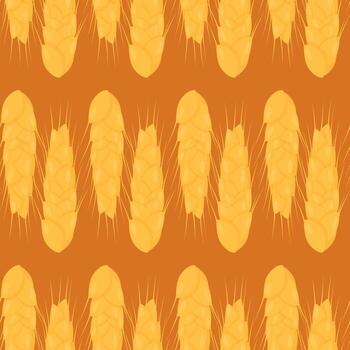 retro sin costura modelo de dorado orejas de trigo en un marrón antecedentes vector