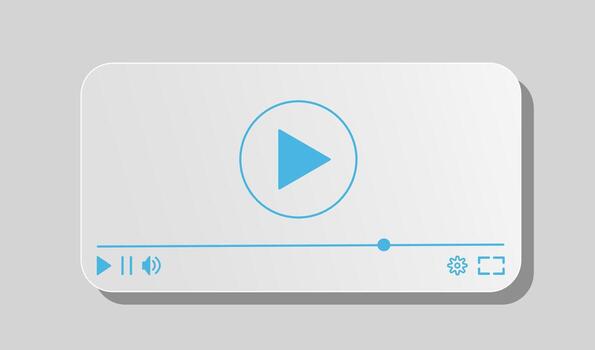 Elegant media player layout with sharp buttons and clean progress bar. A flexible UI design suitable for creative mockups, mobile apps, websites, and easy integration into any project. vector