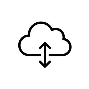 nube informática datos transferir y almacenamiento conectividad con arriba y abajo flechas moderno tecnología ilustración vector