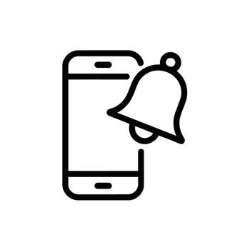 Notification Bell on Smartphone Screen Alert for Important Reminders and Application Updates vector