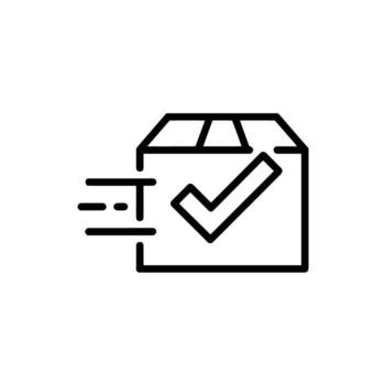 Fast and Reliable Delivery Concept with Box and Check Mark Icon Illustration vector
