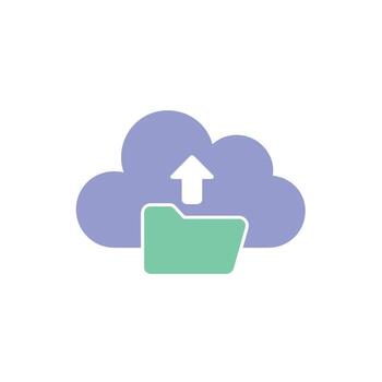 Cloud Storage Upload Icon Illustration for Data Transfer and Digital Security vector