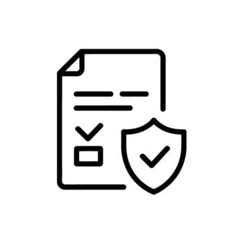 Document and Security Shield Icon Representing Data Protection and Compliance Regulations Assurance vector