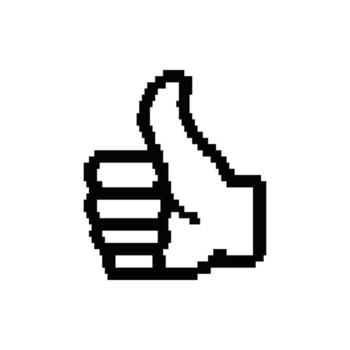 Pixelated Thumbs Up Graphic Design Element for Social Media and Digital Approval Representation vector