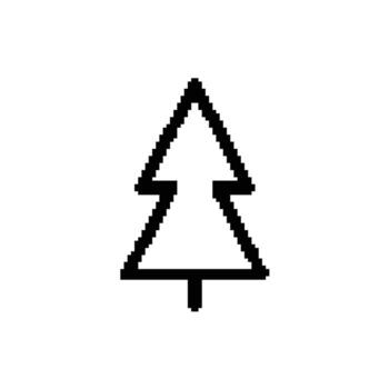 Pixelated Christmas Tree Outline on White Background Simple and Festive Icon vector