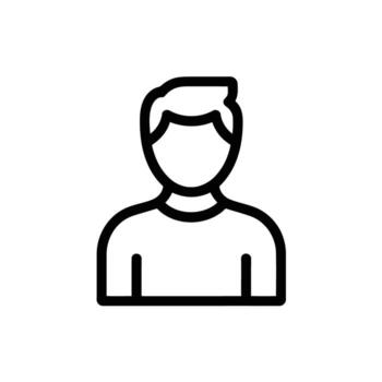 Simple outline of a person icon representing user profile or identity with clean design vector