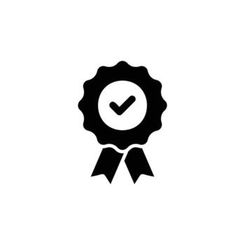 Checklist badge icon. Simple solid style. Certificate or certification approval, award, guarantee, first, check, label, achievement concept. Silhouette, glyph symbol. Isolated design vector