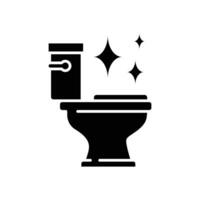 Toilet cleaning bowl icon. Simple solid style. Clean, flush, wc, cleanliness, seat, keep, restroom, bidet, hygiene, cleaner, bathroom concept. Silhouette, glyph symbol. Isolated design vector