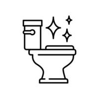 Toilet cleaning bowl icon. Simple outline style. Clean, flush, wc, cleanliness, seat, keep, restroom, bidet, hygiene, cleaner, bathroom concept. Thin line symbol. Isolated design vector