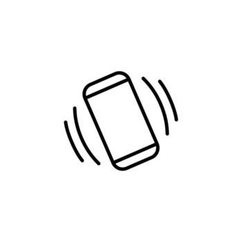 Vibration mode icon. Simple outline style. Phone vibrating sign, cell, cellphone, call, ring, vibrate, smart, sound, telephone, technology concept. Thin line symbol. Isolated design vector