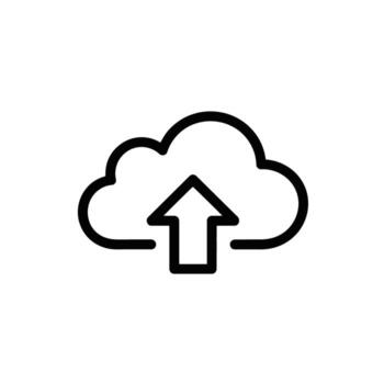 Cloud Upload Icon Depicting Data Transfer and Modern Digital Storage Solutions Outline Style vector