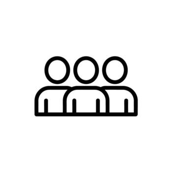 Teamwork collaboration symbol depicting a group of people standing together representing unity and connection vector