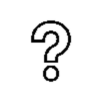 Pixelated question mark icon illustration for web and graphic design uncertainty and inquiry vector