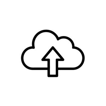 Cloud Upload Icon Symbolizing Data Transfer and Secure Storage Solutions in Technology vector