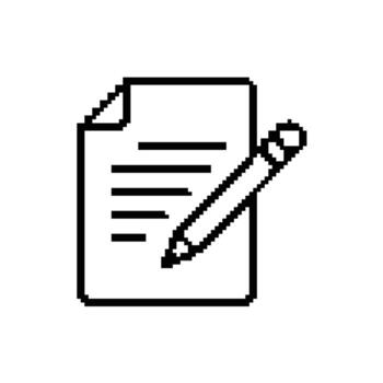 píxel Arte papel con lápiz ilustración para digital contenido creación y documentación Tareas vector