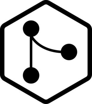 git unir glifo estilo icono diseño vector