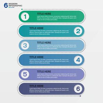 Infographic 6 steps and number. vector