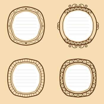Four decorative blank frames for notes vector