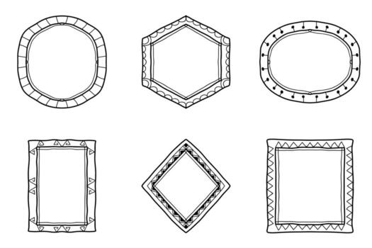 Hand-drawn decorative frames collection vector