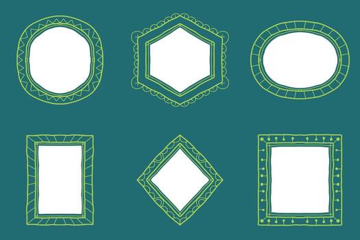 Set of decorative art frames vector
