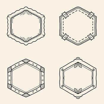 Collection of hand-drawn decorative frames vector