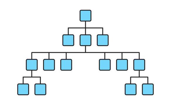 Sitemap icon. The branching diagram helps search engines recognize website structure and provides easier sitemap navigation for users. Search engine optimization concept. vector