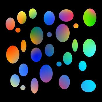 Abstract illustration of a circle with multicolored lights. vector