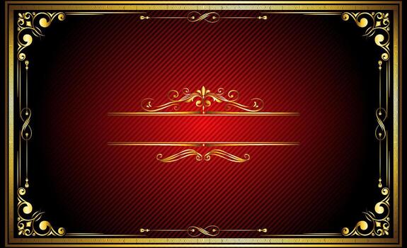 Golden ornate border frame design vector