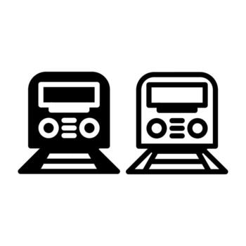 train subway icon line and solid style vector