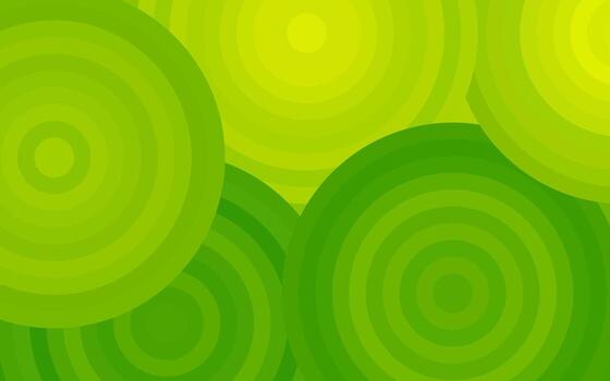 Concentric circles in shades of green, abstract composition background. Gradient green circle background. vector