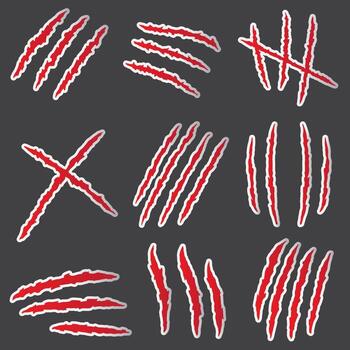 set of scratch claw good for sticker, badge, element design, decals, etc vector