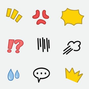 set of emoticon expression good for sticker, emoji, element design, etc vector