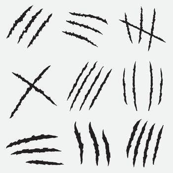 set of scratch claw mark good for icon, sticker, symbol, decoration, element design, etc vector