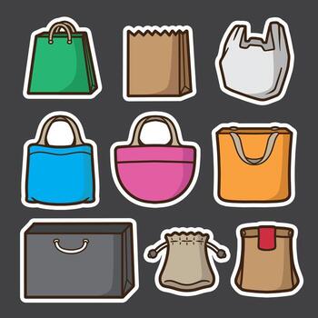 set of shopping bag good for sticker, badge, element design, print design, etc vector