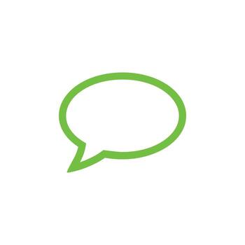 Green speech bubble icon isolated on white background communication and dialog concept vector