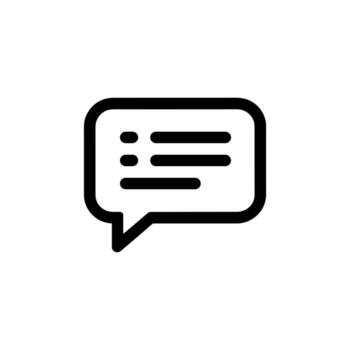 negro contorno de un mensaje burbuja con detalles en un blanco antecedentes vector