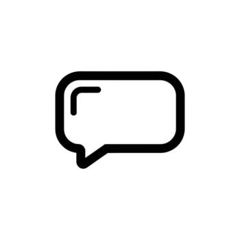 Black outlined speech bubble icon in simple style isolated on white background vector