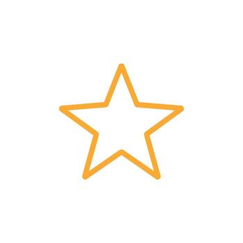Golden star icon with outline on a white background for resources vector