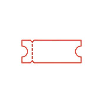 Isolated of an outlined red ticket on a white background, blank vector